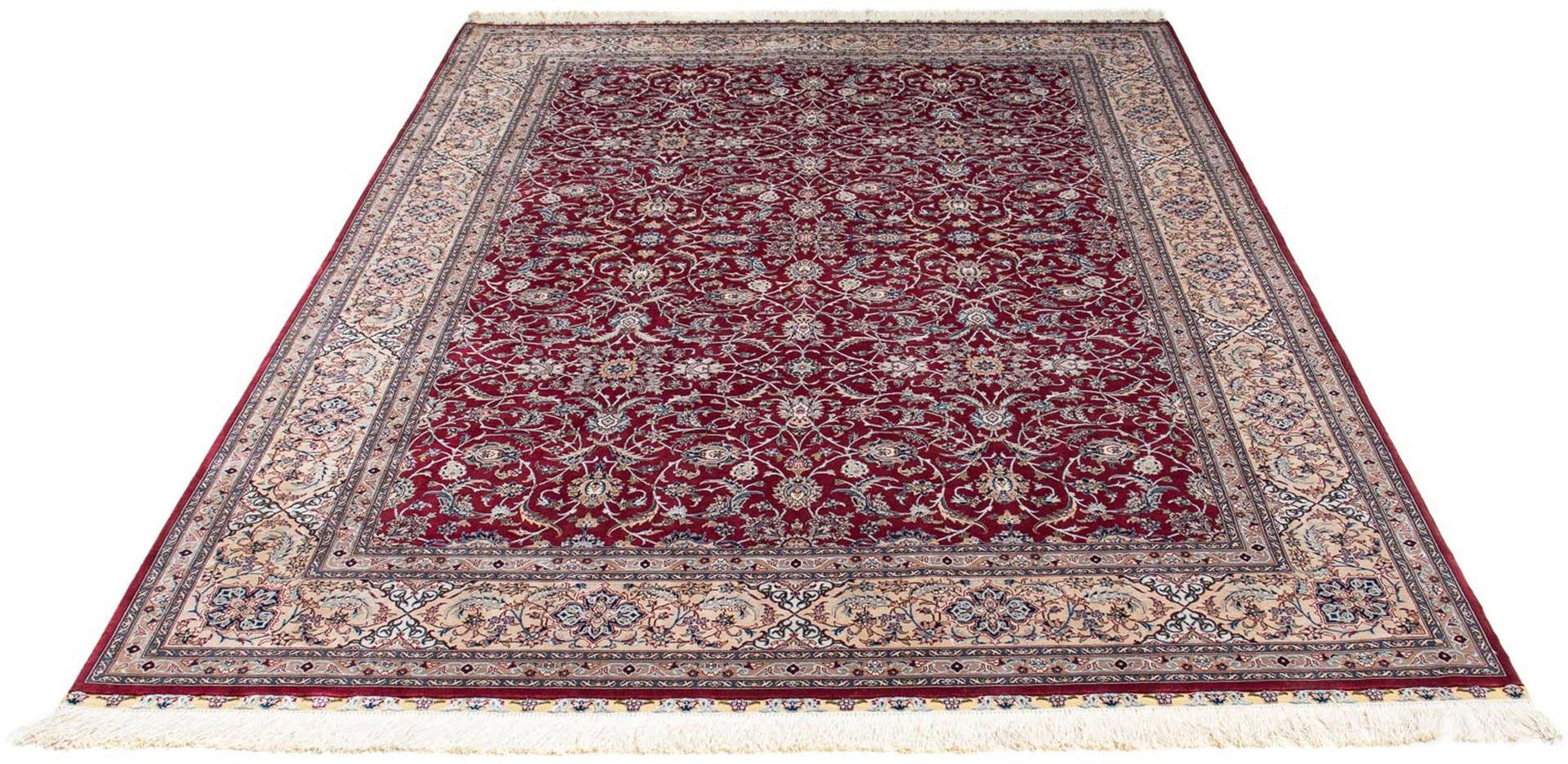 morgenland Orientteppich »Hereke - 246 x 170 cm - dunkelrot«, rechteckig, Wohnzimmer, Handgeknüpft, Einzelstück mit Zertifikat von morgenland