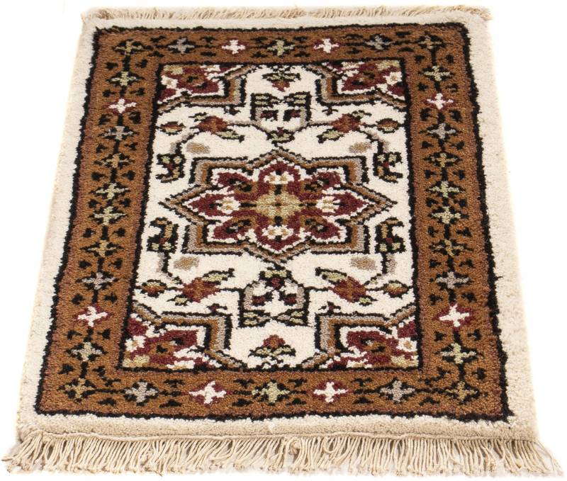 morgenland Orientteppich »Orient - 60 x 40 cm - beige«, rechteckig, 9 mm Höhe, Wohnzimmer, Handgeknüpft, Einzelstück mit Zertifikat von morgenland