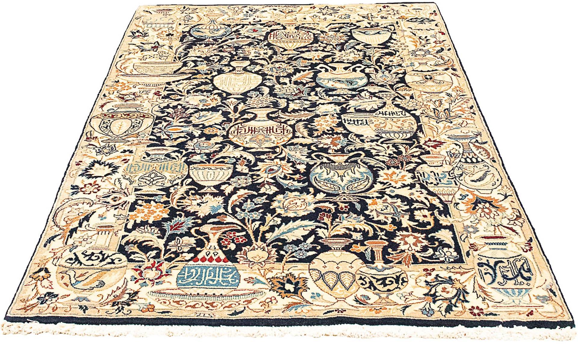 morgenland Orientteppich »Perser - Classic - 195 x 123 cm - dunkelblau«, rechteckig, Wohnzimmer, Handgeknüpft, Einzelstück mit Zertifikat von morgenland