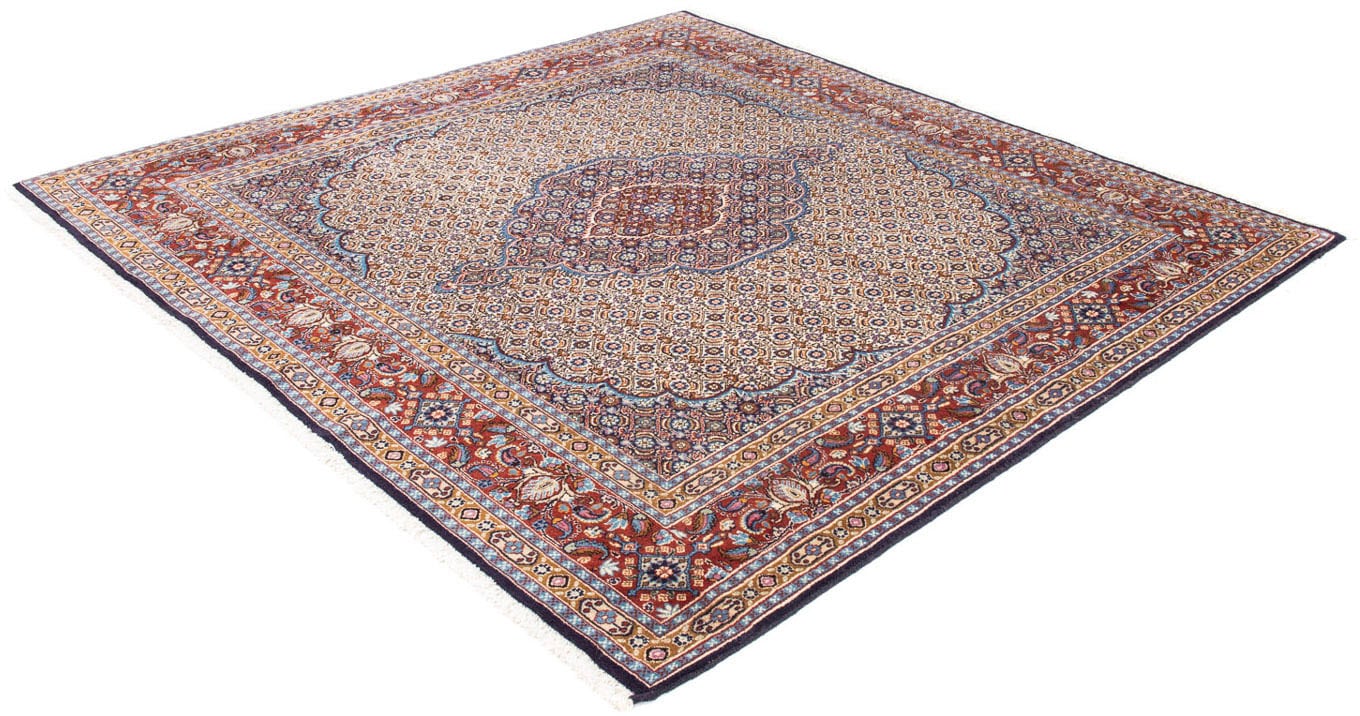 morgenland Orientteppich »Perser - Classic quadratisch - 200 x 191 cm - beige«, quadratisch, Wohnzimmer, Handgeknüpft, Einzelstück mit Zertifikat von morgenland