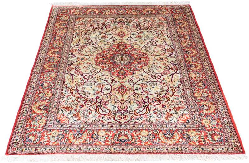 morgenland Orientteppich »Perser - Ghom - 152 x 105 cm - hellrot«, rechteckig, 10 mm Höhe, Wohnzimmer, Handgeknüpft, Einzelstück mit Zertifikat von morgenland