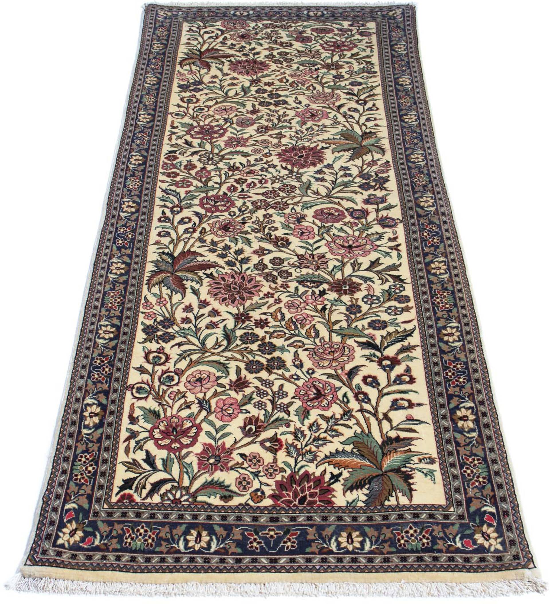 morgenland Orientteppich »Perser - Ghom - 212 x 70 cm - beige«, rechteckig, Wohnzimmer, Handgeknüpft, Einzelstück mit Zertifikat von morgenland