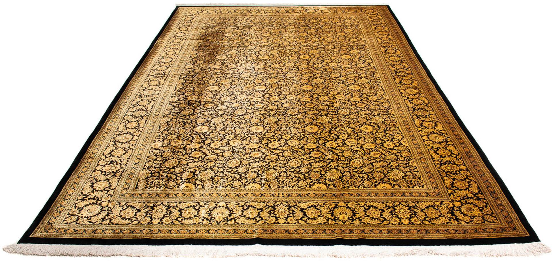 morgenland Orientteppich »Perser - Ghom - 295 x 193 cm - gold«, rechteckig, Wohnzimmer, Handgeknüpft, Einzelstück mit Zertifikat von morgenland