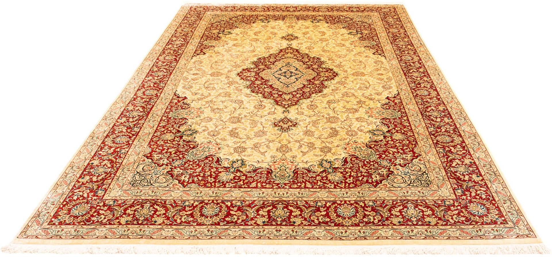 morgenland Orientteppich »Perser - Ghom - 312 x 198 cm - rot«, rechteckig, 10 mm Höhe, Wohnzimmer, Handgeknüpft, Einzelstück mit Zertifikat von morgenland