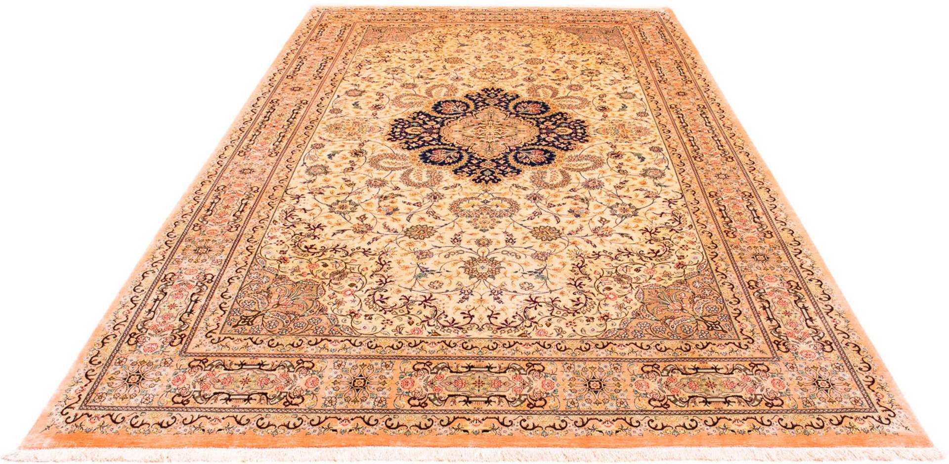 morgenland Orientteppich »Perser - Ghom - 324 x 198 cm - beige«, rechteckig, Wohnzimmer, Handgeknüpft, Einzelstück mit Zertifikat von morgenland