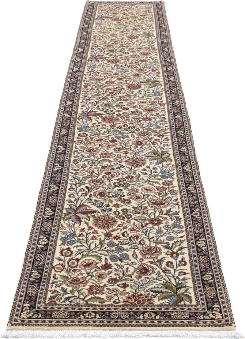 morgenland Orientteppich »Perser - Ghom - 400 x 70 cm - beige«, rechteckig, 10 mm Höhe, Wohnzimmer, Handgeknüpft, Einzelstück mit Zertifikat von morgenland