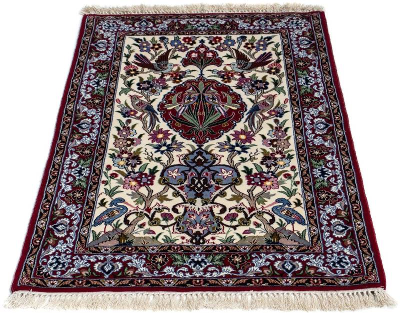 morgenland Orientteppich »Perser - Isfahan - Premium - 105 x 67 cm - dunkelrot«, rechteckig, 6 mm Höhe, Wohnzimmer, Handgeknüpft, Einzelstück mit Zertifikat von morgenland