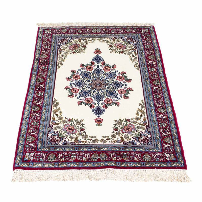 morgenland Orientteppich »Perser - Isfahan - Premium - 120 x 71 cm - beige«, rechteckig, 6 mm Höhe, Wohnzimmer, Handgeknüpft, Einzelstück mit Zertifikat von morgenland