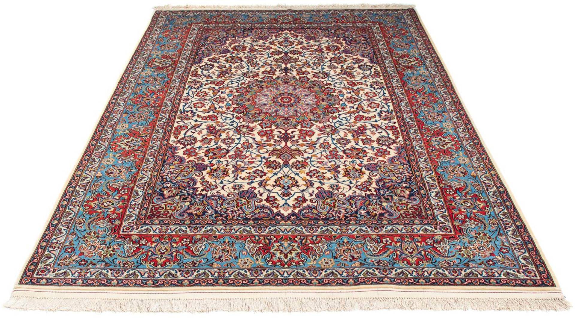 morgenland Orientteppich »Perser - Isfahan - Premium - 233 x 152 cm - beige«, rechteckig, Wohnzimmer, Handgeknüpft, Einzelstück mit Zertifikat von morgenland