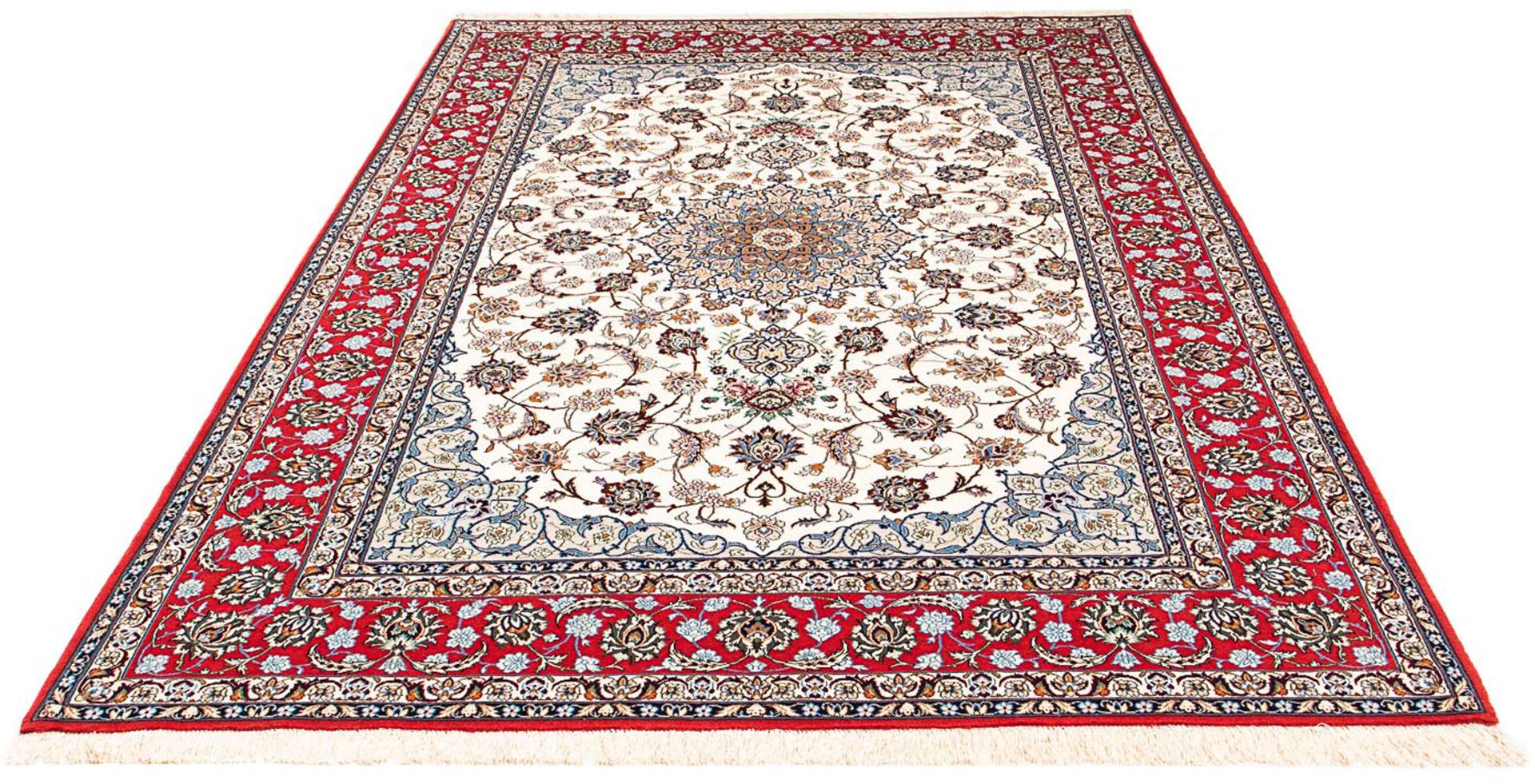 morgenland Orientteppich »Perser - Isfahan - Premium - 238 x 158 cm - beige«, rechteckig, Wohnzimmer, Handgeknüpft, Einzelstück mit Zertifikat von morgenland