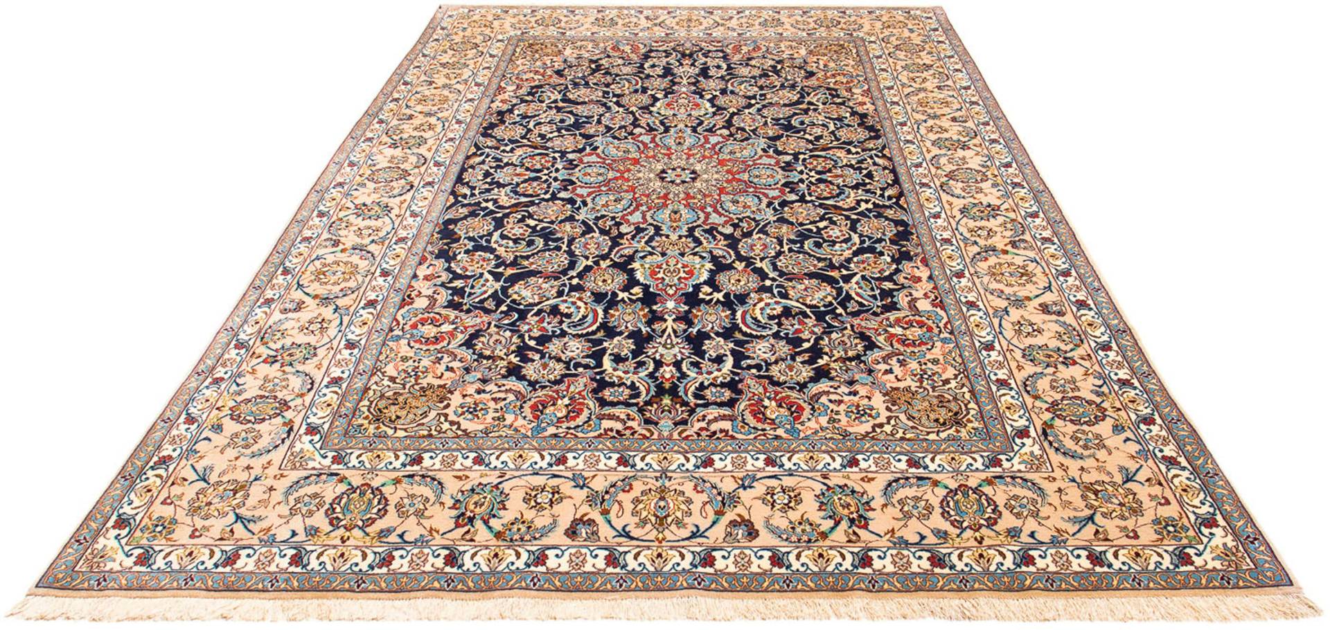 morgenland Orientteppich »Perser - Isfahan - Premium - 308 x 200 cm - dunkelblau«, rechteckig, Wohnzimmer, Handgeknüpft, Einzelstück mit Zertifikat von morgenland