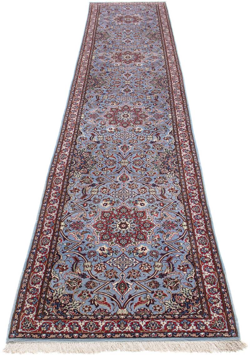 morgenland Orientteppich »Perser - Isfahan - Premium - 438 x 80 cm - lila«, rechteckig, 6 mm Höhe, Wohnzimmer, Handgeknüpft, Einzelstück mit Zertifikat von morgenland