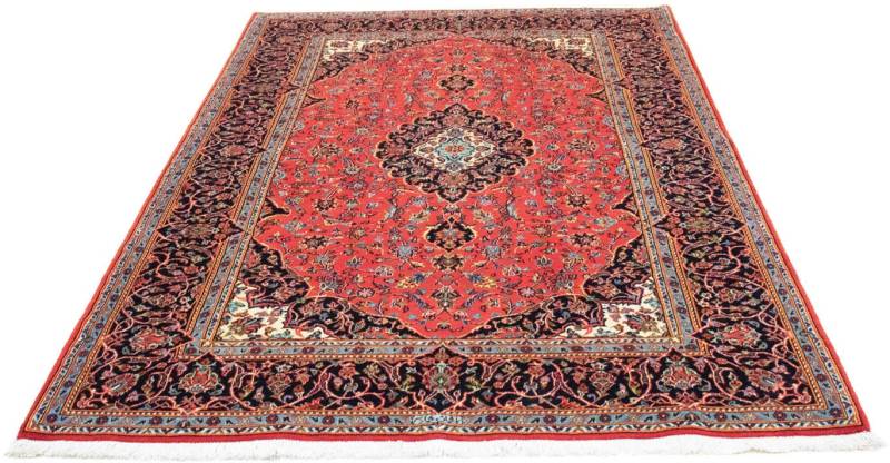 morgenland Orientteppich »Perser - Keshan - 218 x 144 cm - rot«, rechteckig, 10 mm Höhe, Wohnzimmer, Handgeknüpft, Einzelstück mit Zertifikat von morgenland