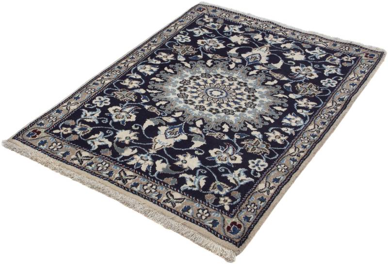 morgenland Orientteppich »Perser - Nain - 120 x 90 cm - dunkelblau«, rechteckig, 10 mm Höhe, Wohnzimmer, Handgeknüpft, Einzelstück mit Zertifikat von morgenland