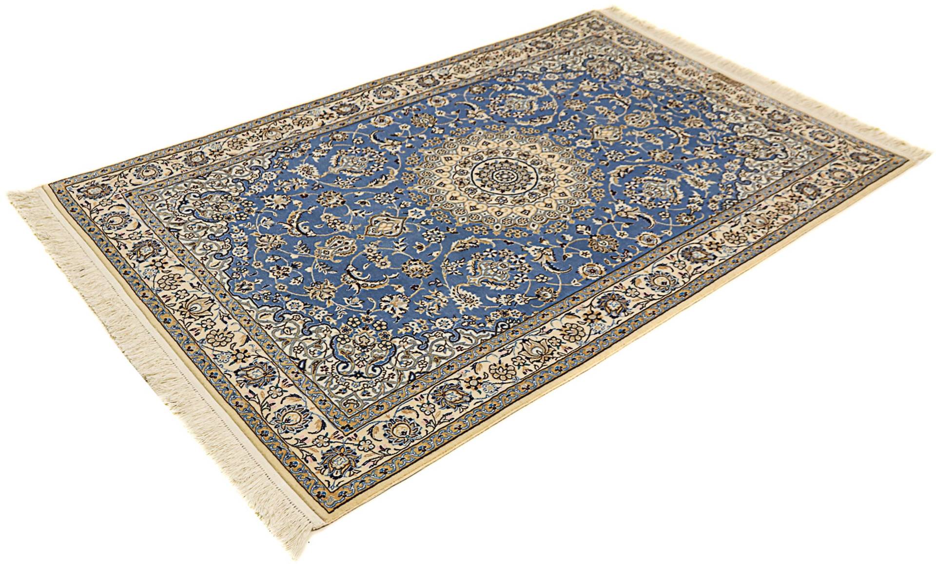 morgenland Orientteppich »Perser - Nain - Premium - 167 x 107 cm - blau«, rechteckig, Wohnzimmer, Handgeknüpft, Einzelstück mit Zertifikat von morgenland