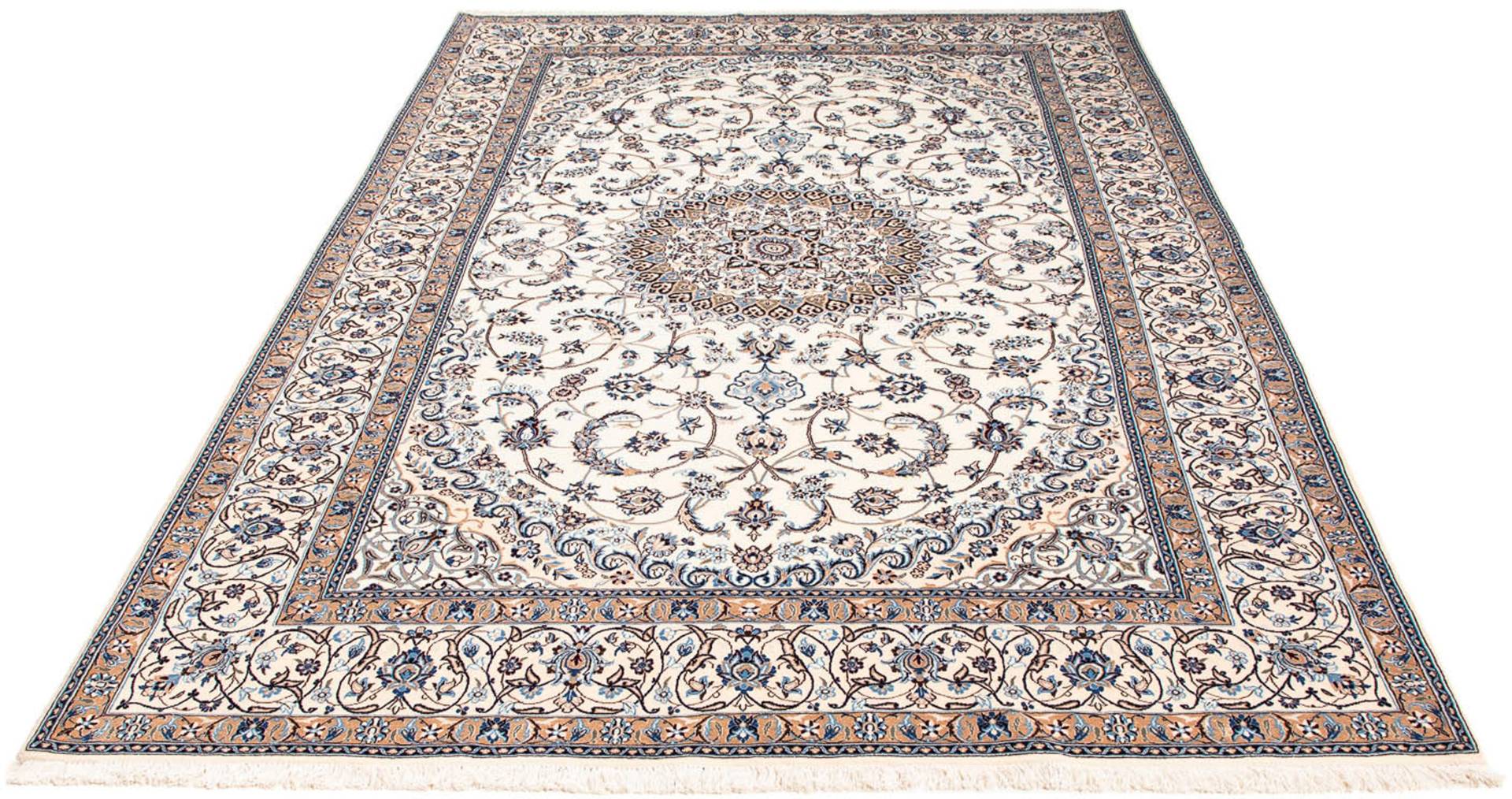 morgenland Orientteppich »Perser - Nain - Premium - 243 x 160 cm - beige«, rechteckig, Wohnzimmer, Handgeknüpft, Einzelstück mit Zertifikat von morgenland