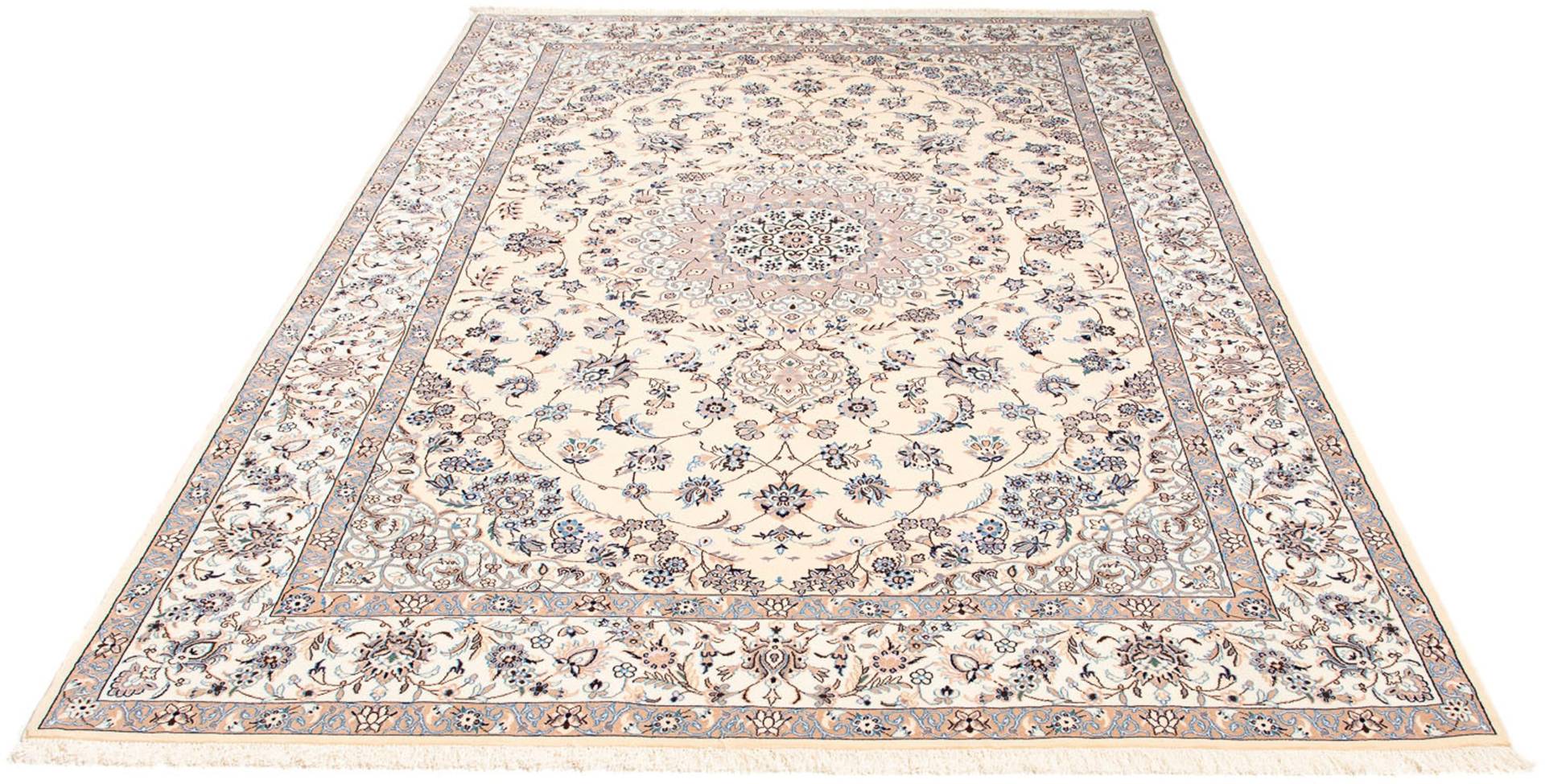 morgenland Orientteppich »Perser - Nain - Premium - 255 x 171 cm - beige«, rechteckig, Wohnzimmer, Handgeknüpft, Einzelstück mit Zertifikat von morgenland