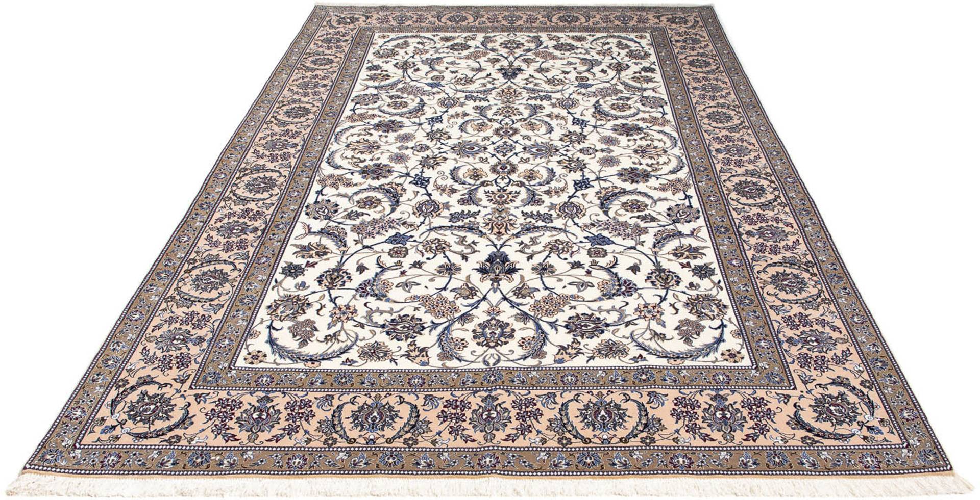 morgenland Orientteppich »Perser - Nain - Premium - 266 x 170 cm - beige«, rechteckig, Wohnzimmer, Handgeknüpft, Einzelstück mit Zertifikat von morgenland