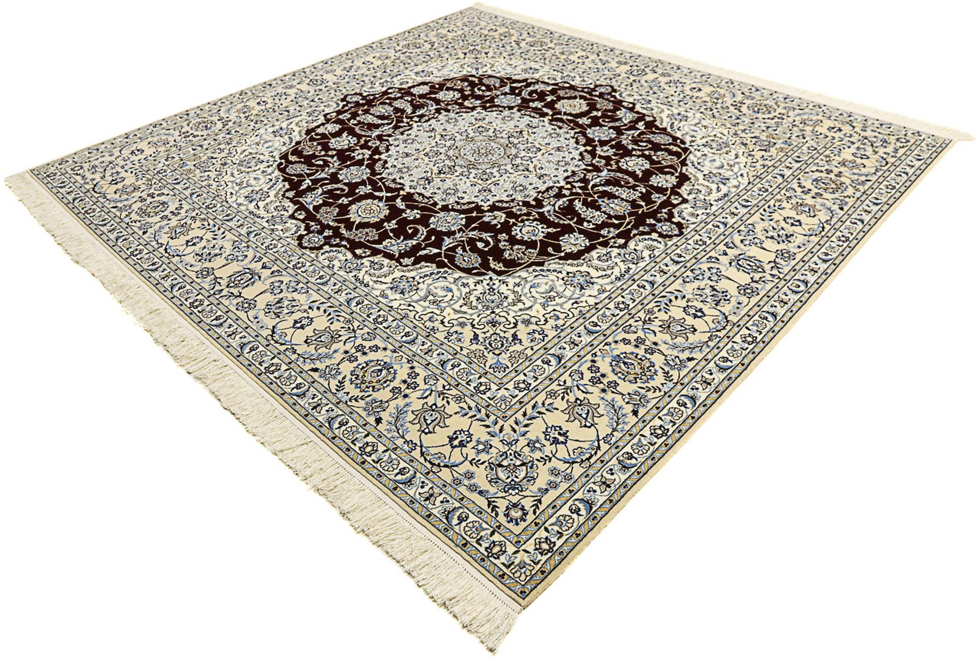 morgenland Orientteppich »Perser - Nain - Premium quadratisch - 260 x 252 cm - dunkelblau«, quadratisch, Wohnzimmer, Handgeknüpft, Einzelstück mit Zertifikat von morgenland