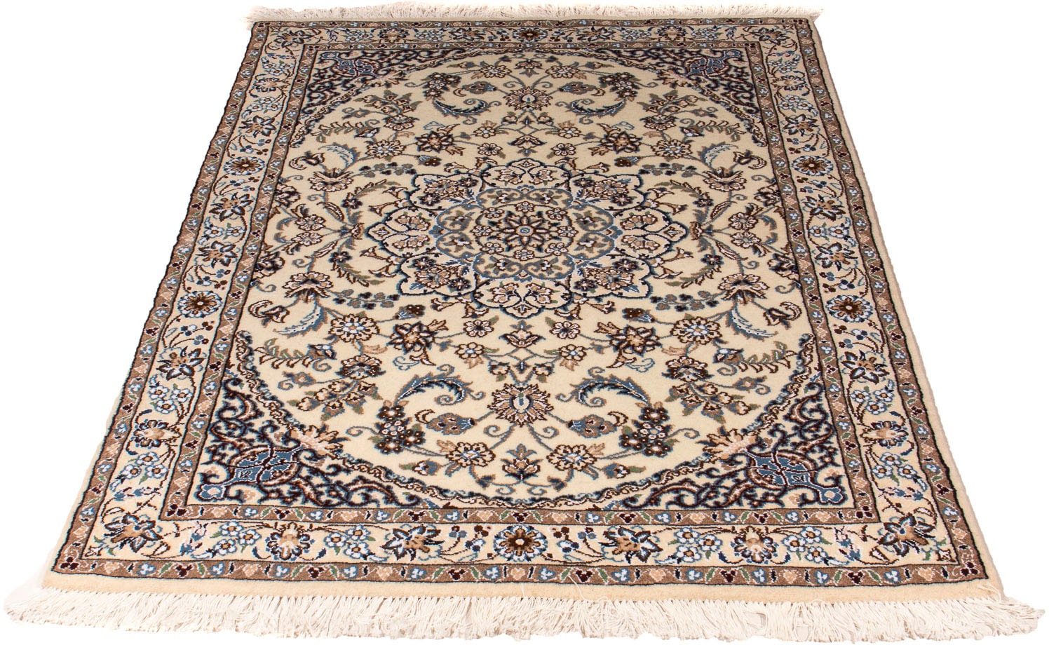 morgenland Orientteppich »Perser - Nain - Royal - 153 x 99 cm - beige«, rechteckig, Wohnzimmer, Handgeknüpft, Einzelstück mit Zertifikat von morgenland