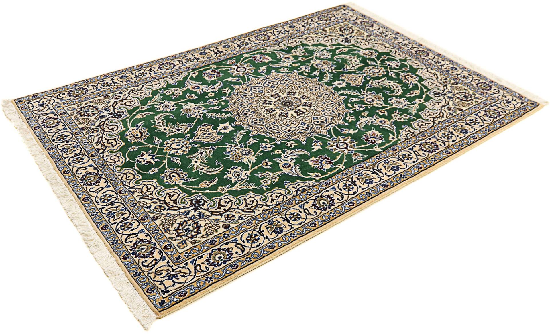 morgenland Orientteppich »Perser - Nain - Royal - 178 x 120 cm - dunkelgrün«, rechteckig, 10 mm Höhe, Wohnzimmer, Handgeknüpft, Einzelstück mit Zertifikat von morgenland