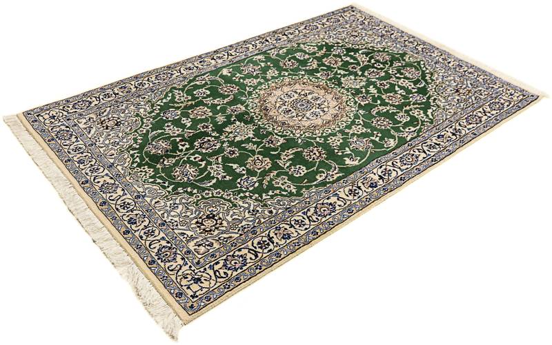 morgenland Orientteppich »Perser - Nain - Royal - 180 x 115 cm - dunkelgrün«, rechteckig, 10 mm Höhe, Wohnzimmer, Handgeknüpft, Einzelstück mit Zertifikat von morgenland