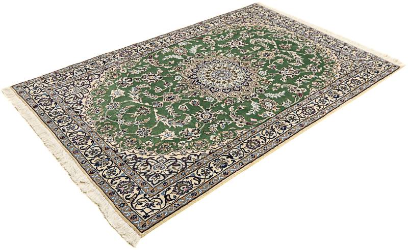 morgenland Orientteppich »Perser - Nain - Royal - 185 x 118 cm - dunkelgrün«, rechteckig, 10 mm Höhe, Wohnzimmer, Handgeknüpft, Einzelstück mit Zertifikat von morgenland