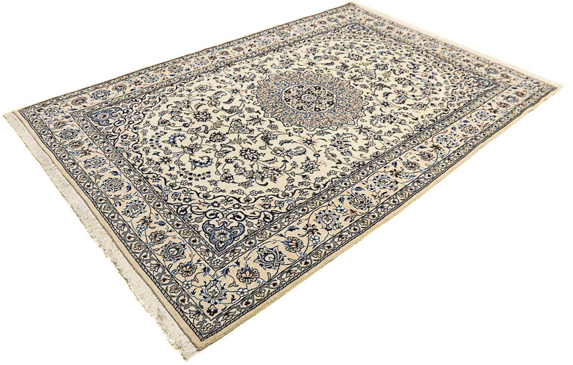 morgenland Orientteppich »Perser - Nain - Royal - 238 x 158 cm - beige«, rechteckig, Wohnzimmer, Handgeknüpft, Einzelstück mit Zertifikat von morgenland