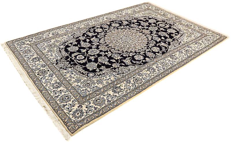 morgenland Orientteppich »Perser - Nain - Royal - 249 x 155 cm - dunkelblau«, rechteckig, Wohnzimmer, Handgeknüpft, Einzelstück mit Zertifikat von morgenland