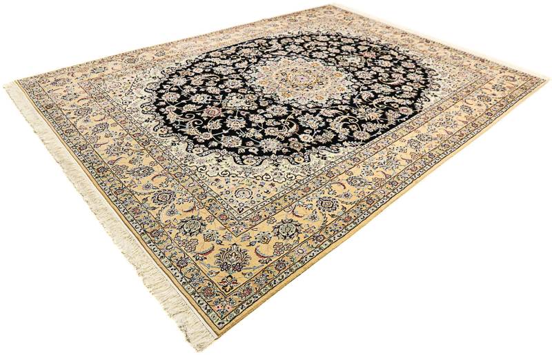 morgenland Orientteppich »Perser - Nain - Royal - 350 x 254 cm - dunkelblau«, rechteckig, Wohnzimmer, Handgeknüpft, Einzelstück mit Zertifikat von morgenland