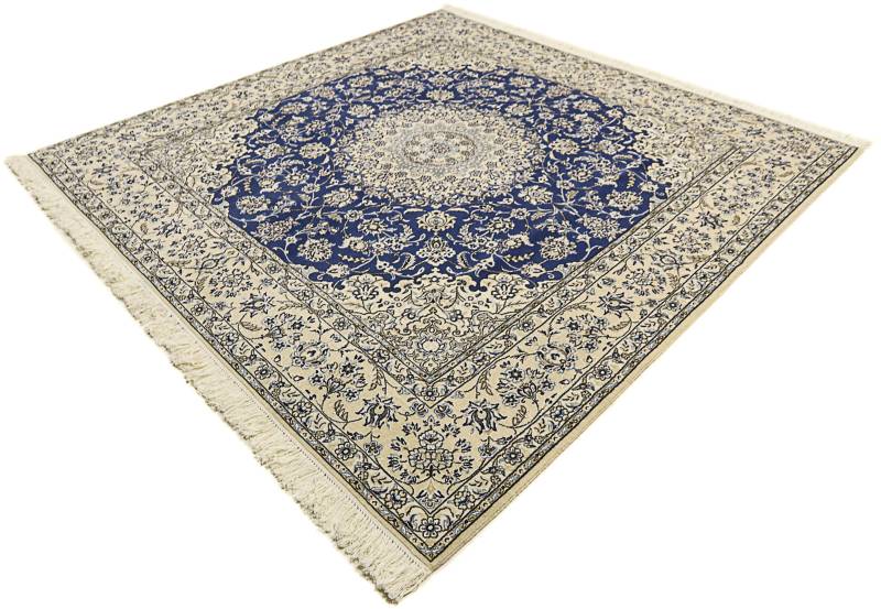 morgenland Orientteppich »Perser - Nain - Royal quadratisch - 250 x 250 cm - blau«, quadratisch, Wohnzimmer, Handgeknüpft, Einzelstück mit Zertifikat von morgenland