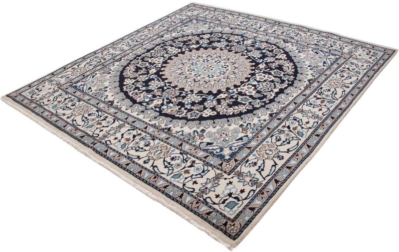 morgenland Orientteppich »Perser - Nain quadratisch - 202 x 194 cm - dunkelblau«, quadratisch, Wohnzimmer, Handgeknüpft, Einzelstück mit Zertifikat von morgenland