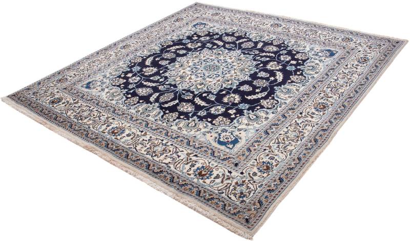 morgenland Orientteppich »Perser - Nain quadratisch - 207 x 198 cm - dunkelblau«, quadratisch, Wohnzimmer, Handgeknüpft, Einzelstück mit Zertifikat von morgenland