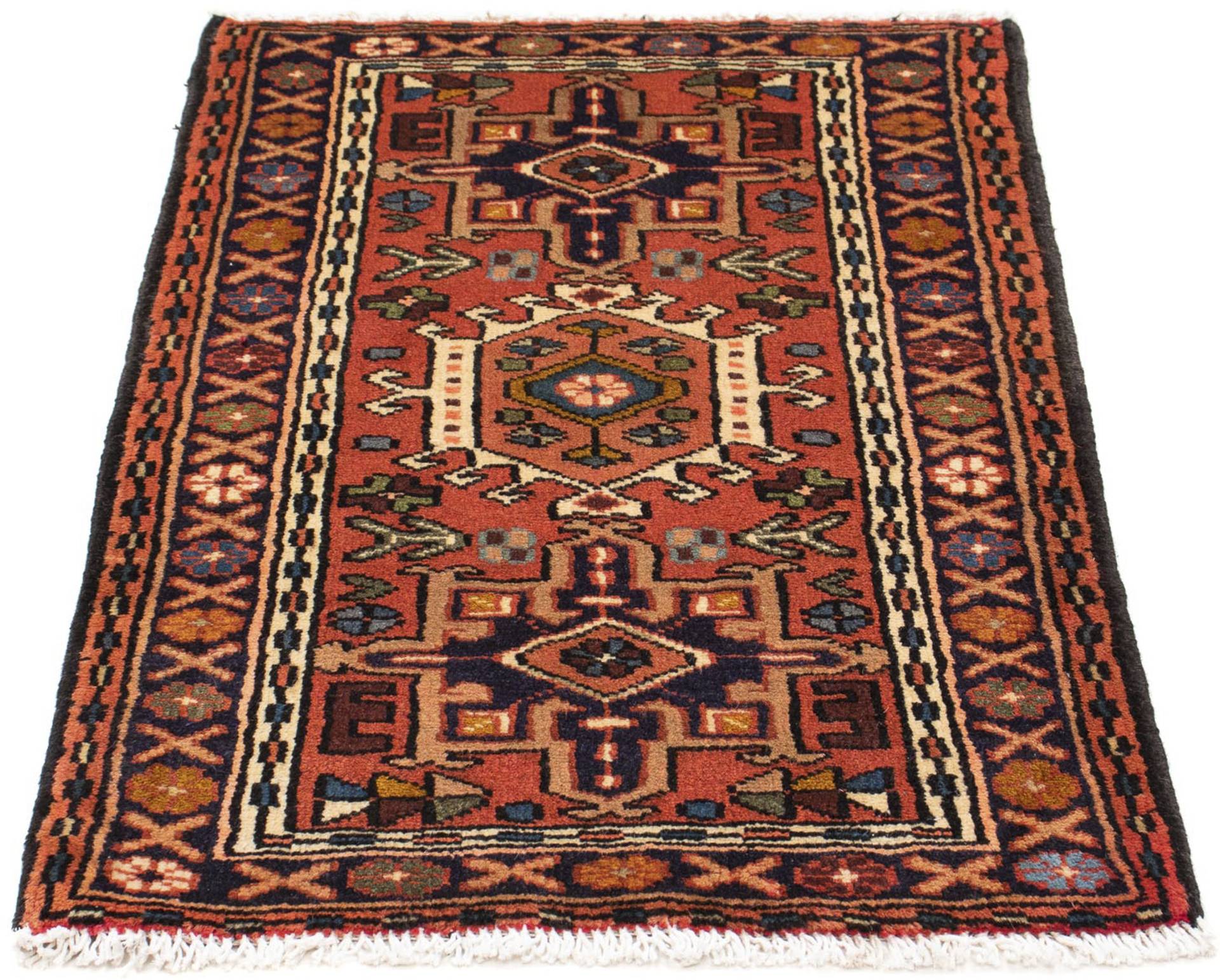 morgenland Orientteppich »Perser - Nomadic - 100 x 65 cm - hellrot«, rechteckig, Wohnzimmer, Handgeknüpft, Einzelstück mit Zertifikat von morgenland