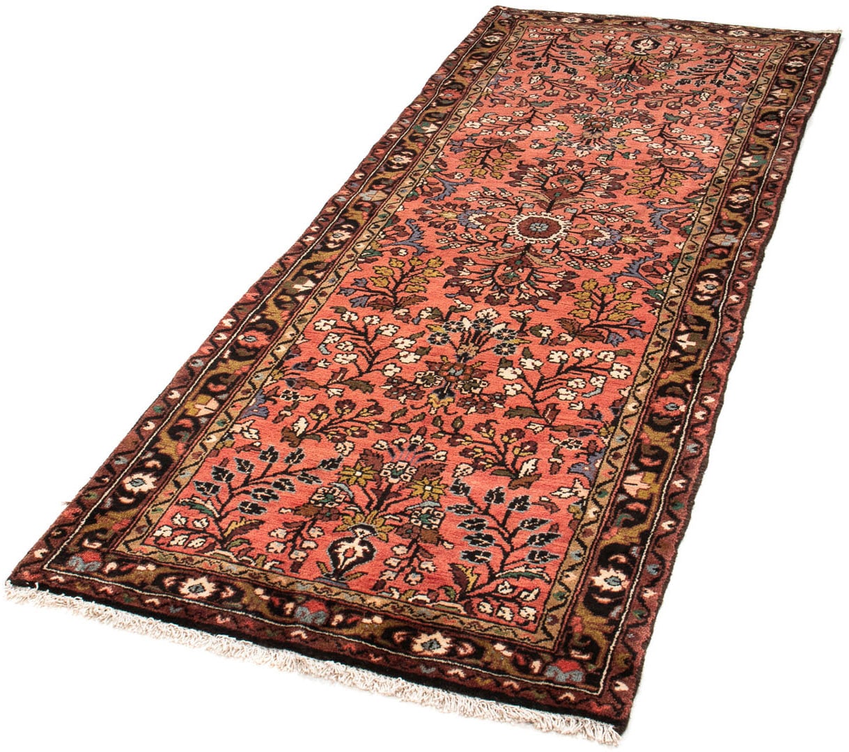 morgenland Orientteppich »Perser - Nomadic - 225 x 90 cm - hellrot«, rechteckig, 10 mm Höhe, Wohnzimmer, Handgeknüpft, Einzelstück mit Zertifikat von morgenland