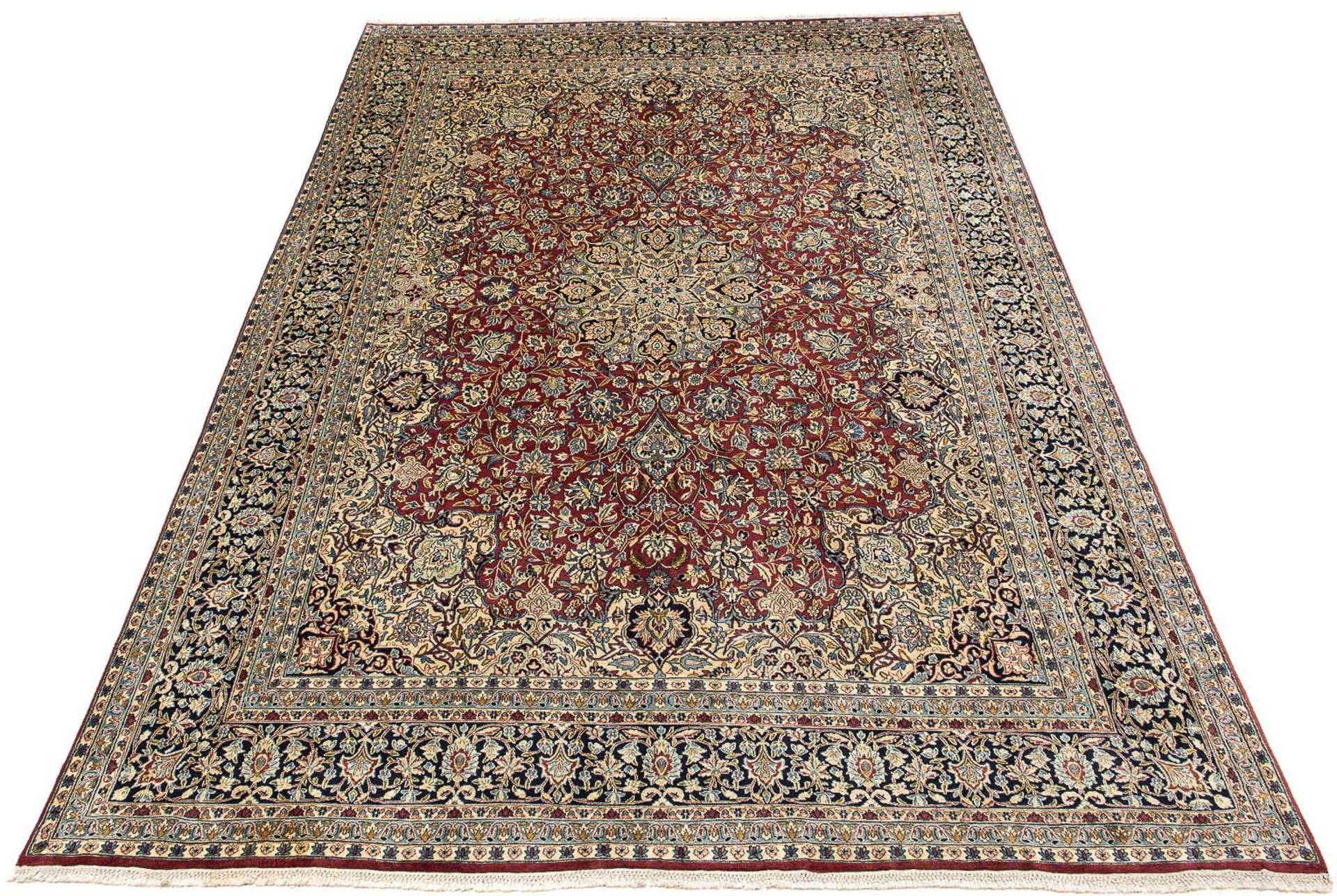 morgenland Orientteppich »Perser - Royal - 424 x 300 cm - mehrfarbig«, rechteckig, 10 mm Höhe, Wohnzimmer, Handgeknüpft, Einzelstück mit Zertifikat von morgenland