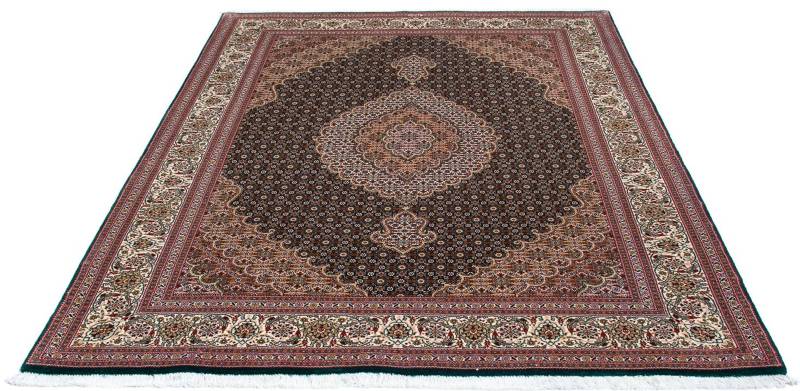 morgenland Orientteppich »Perser - Täbriz - 198 x 152 cm - grün«, rechteckig, 10 mm Höhe, Wohnzimmer, Handgeknüpft, Einzelstück mit Zertifikat von morgenland