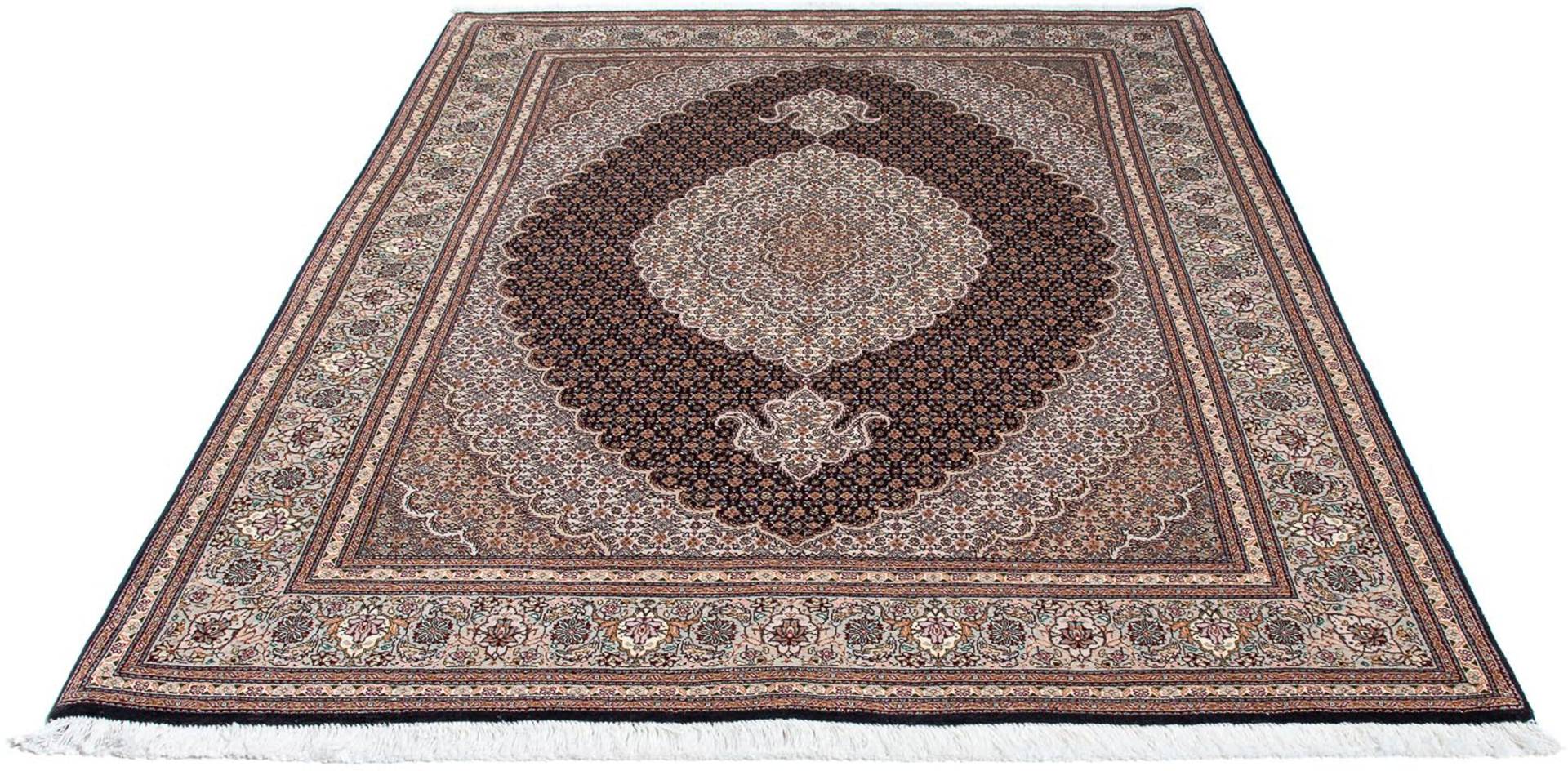 morgenland Orientteppich »Perser - Täbriz - 206 x 149 cm - hellbraun«, rechteckig, Wohnzimmer, Handgeknüpft, Einzelstück mit Zertifikat von morgenland