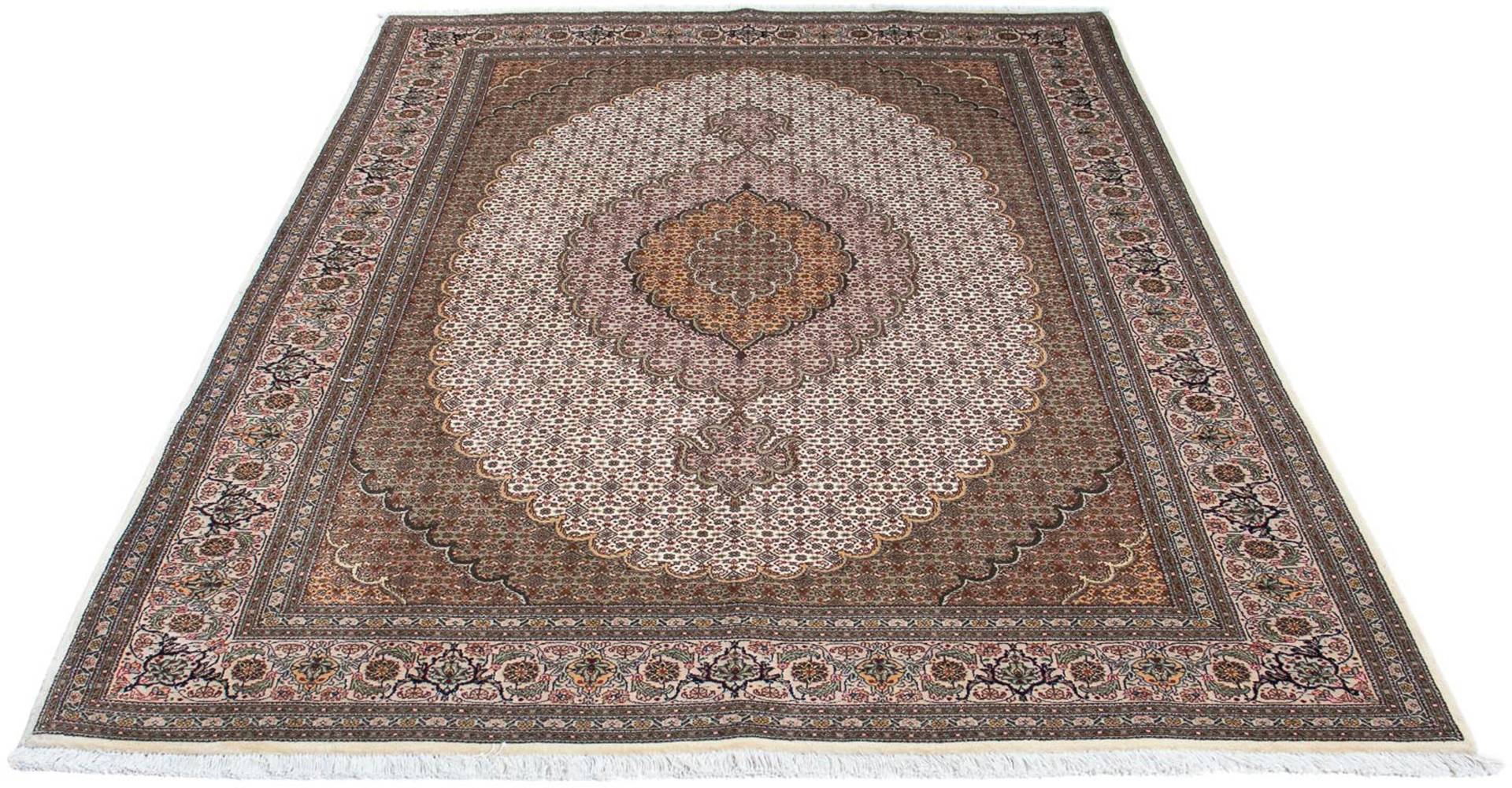 morgenland Orientteppich »Perser - Täbriz - 208 x 150 cm - beige«, rechteckig, Wohnzimmer, Handgeknüpft, Einzelstück mit Zertifikat von morgenland