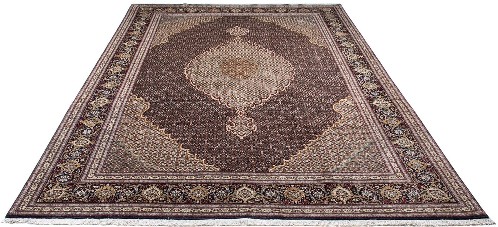 morgenland Orientteppich »Perser - Täbriz - 300 x 195 cm - braun«, rechteckig, Wohnzimmer, Handgeknüpft, Einzelstück mit Zertifikat von morgenland