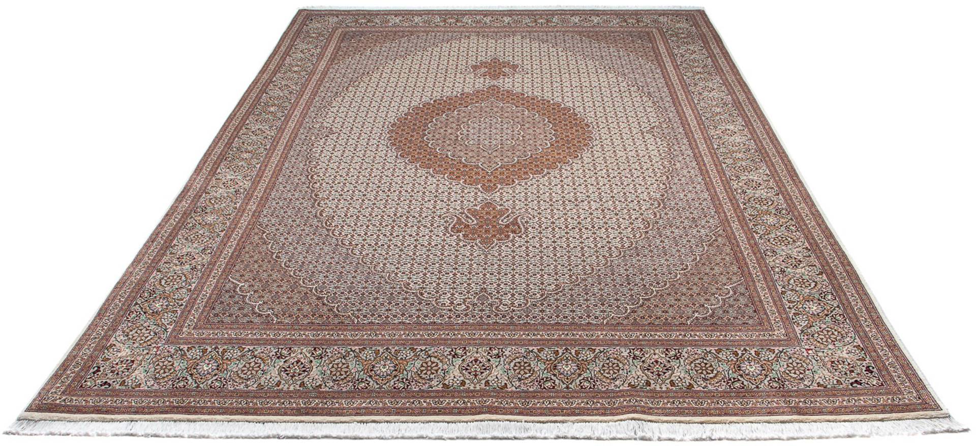 morgenland Orientteppich »Perser - Täbriz - 305 x 202 cm - beige«, rechteckig, Wohnzimmer, Handgeknüpft, Einzelstück mit Zertifikat von morgenland