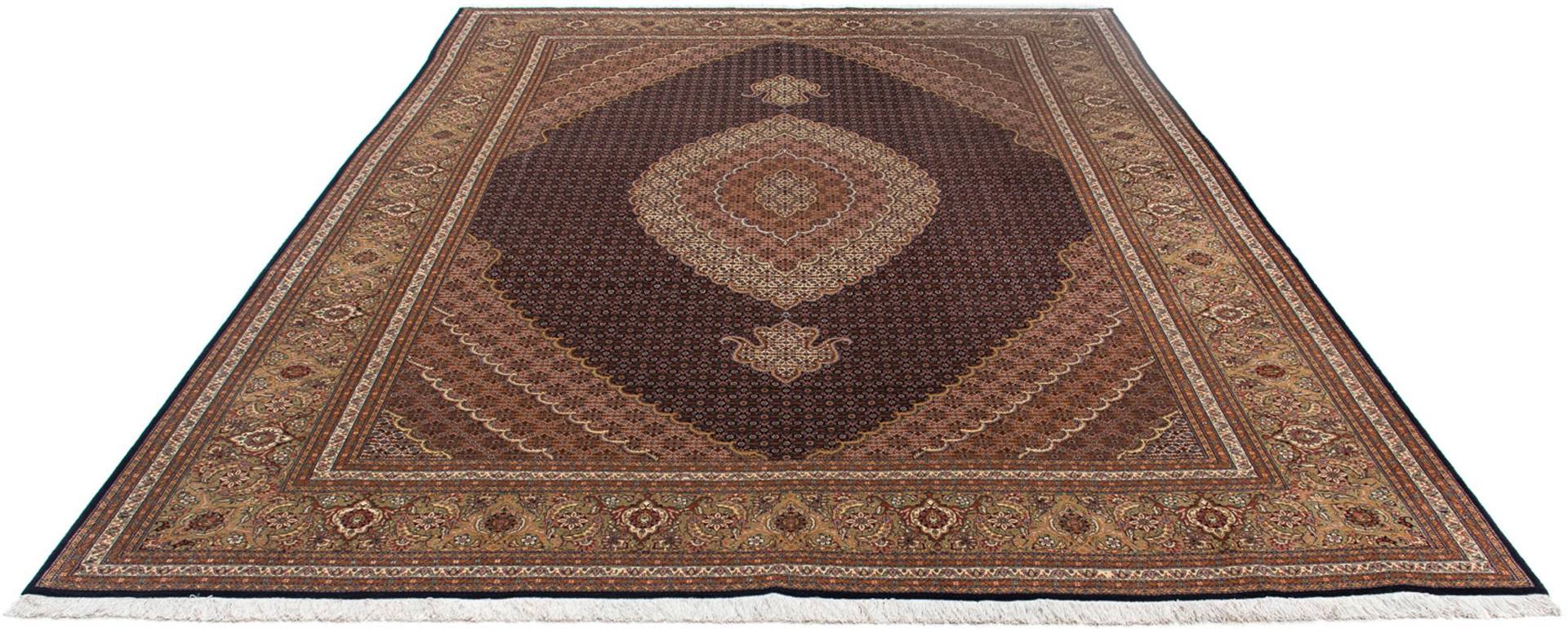 morgenland Orientteppich »Perser - Täbriz - 336 x 250 cm - braun«, rechteckig, Wohnzimmer, Handgeknüpft, Einzelstück mit Zertifikat von morgenland