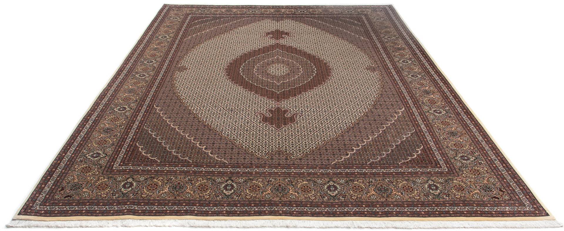 morgenland Orientteppich »Perser - Täbriz - 348 x 255 cm - braun«, rechteckig, Wohnzimmer, Handgeknüpft, Einzelstück mit Zertifikat von morgenland