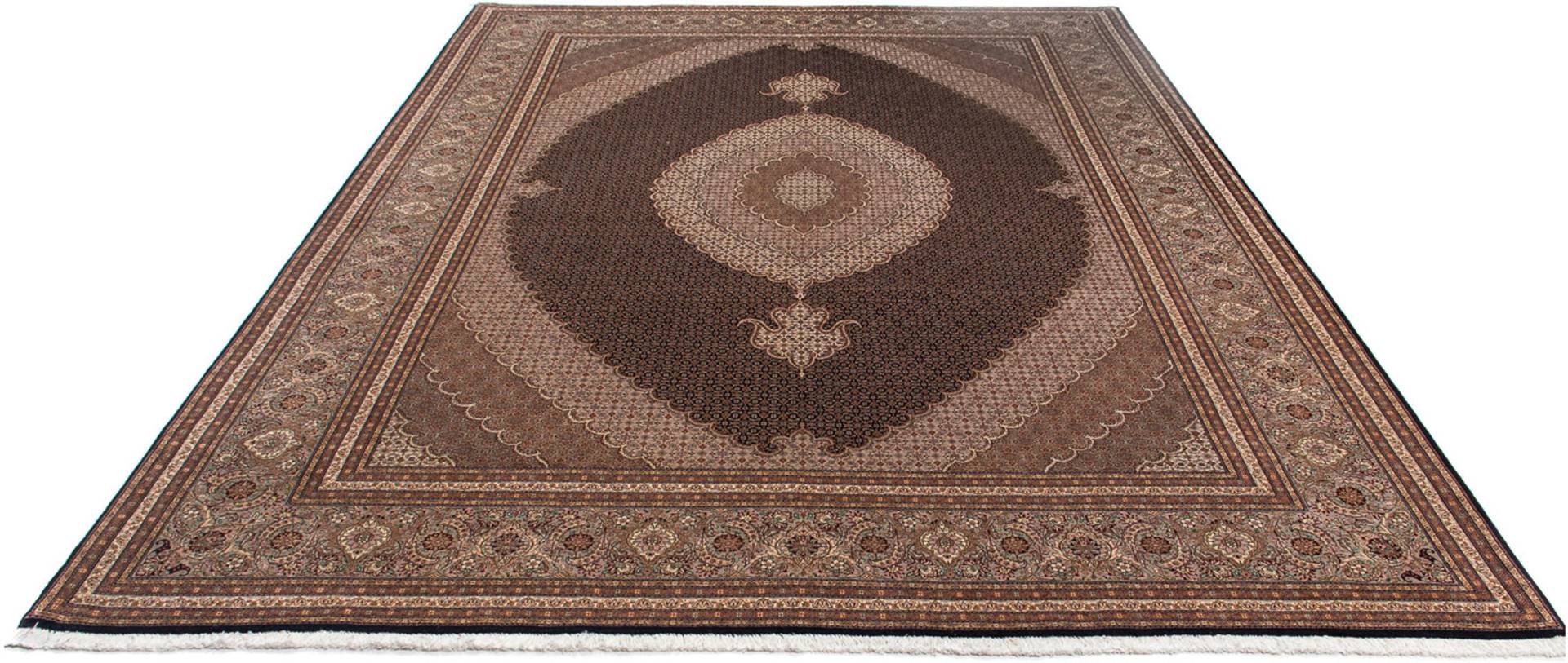 morgenland Orientteppich »Perser - Täbriz - 362 x 256 cm - braun«, rechteckig, Wohnzimmer, Handgeknüpft, Einzelstück mit Zertifikat von morgenland