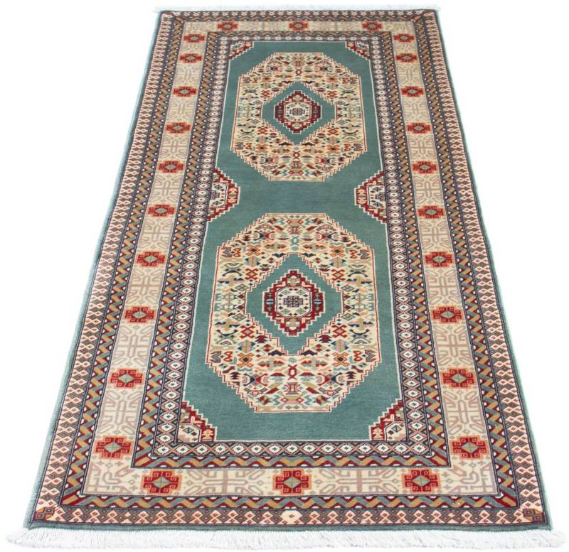 morgenland Orientteppich »Perser - Täbriz - Royal - 187 x 70 cm - türkis«, rechteckig, 7 mm Höhe, Wohnzimmer, Handgeknüpft, Einzelstück mit Zertifikat von morgenland