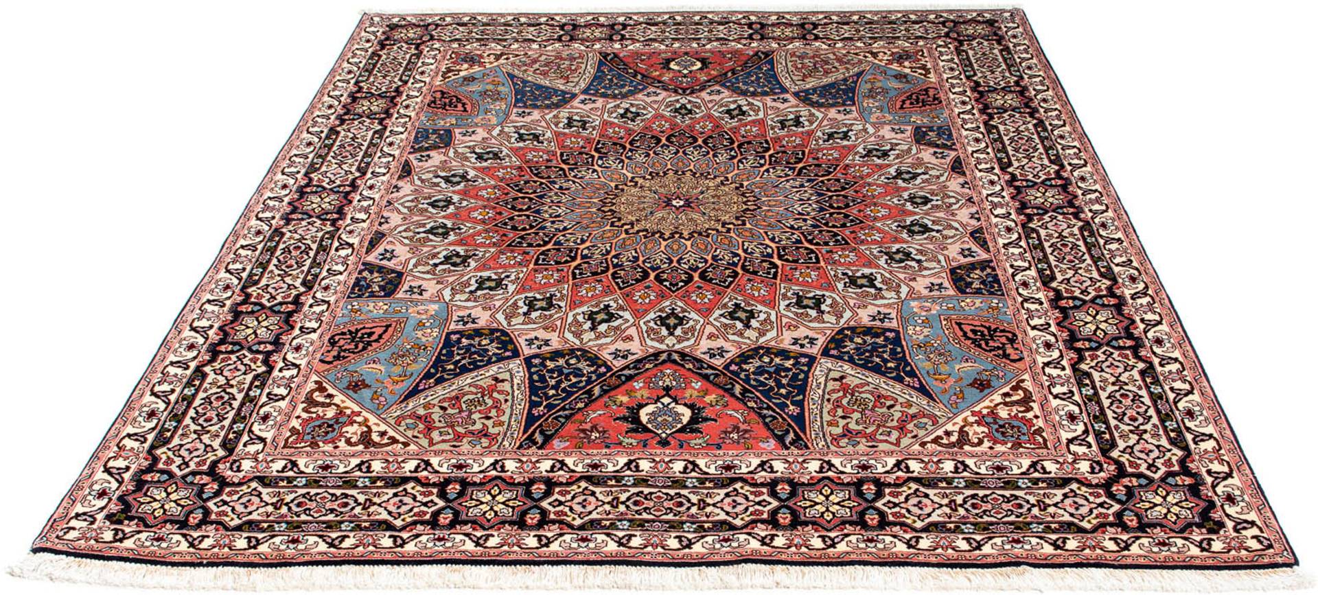 morgenland Orientteppich »Perser - Täbriz - Royal - 190 x 156 cm - hellbraun«, rechteckig, Wohnzimmer, Handgeknüpft, Einzelstück mit Zertifikat von morgenland