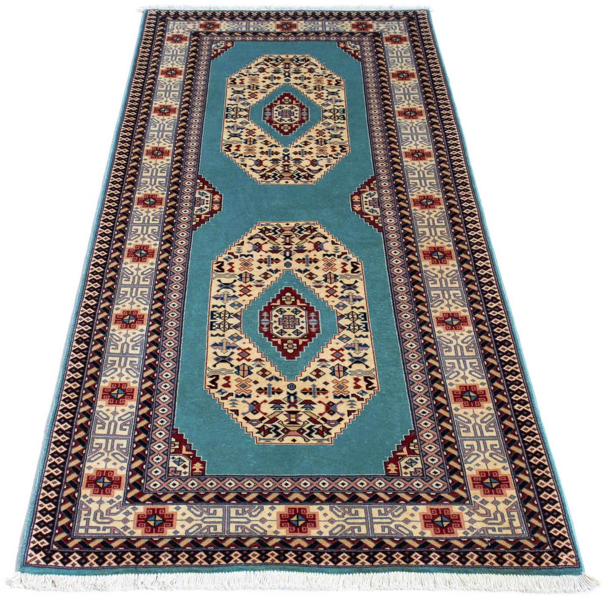 morgenland Orientteppich »Perser - Täbriz - Royal - 190 x 74 cm - blau«, rechteckig, Wohnzimmer, Handgeknüpft, Einzelstück mit Zertifikat von morgenland