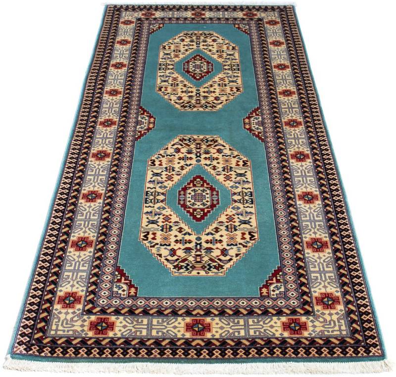 morgenland Orientteppich »Perser - Täbriz - Royal - 190 x 75 cm - blau«, rechteckig, Wohnzimmer, Handgeknüpft, Einzelstück mit Zertifikat von morgenland