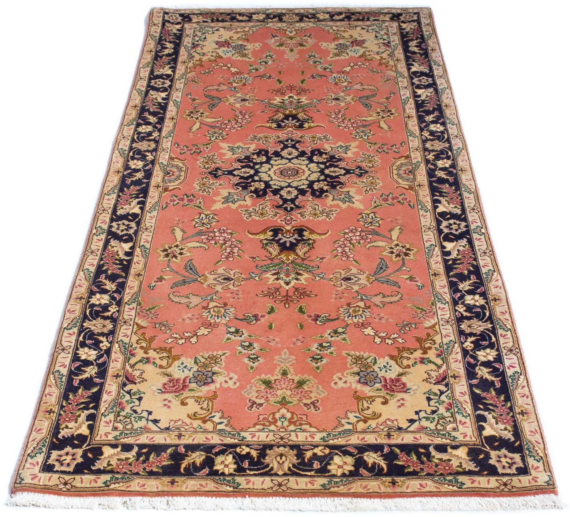 morgenland Orientteppich »Perser - Täbriz - Royal - 198 x 80 cm - hellrot«, rechteckig, 7 mm Höhe, Wohnzimmer, Handgeknüpft, Einzelstück mit Zertifikat von morgenland