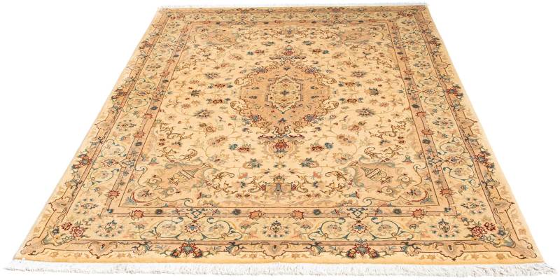 morgenland Orientteppich »Perser - Täbriz - Royal - 200 x 149 cm - hellbraun«, rechteckig, 7 mm Höhe, Wohnzimmer, Handgeknüpft, Einzelstück mit Zertifikat von morgenland